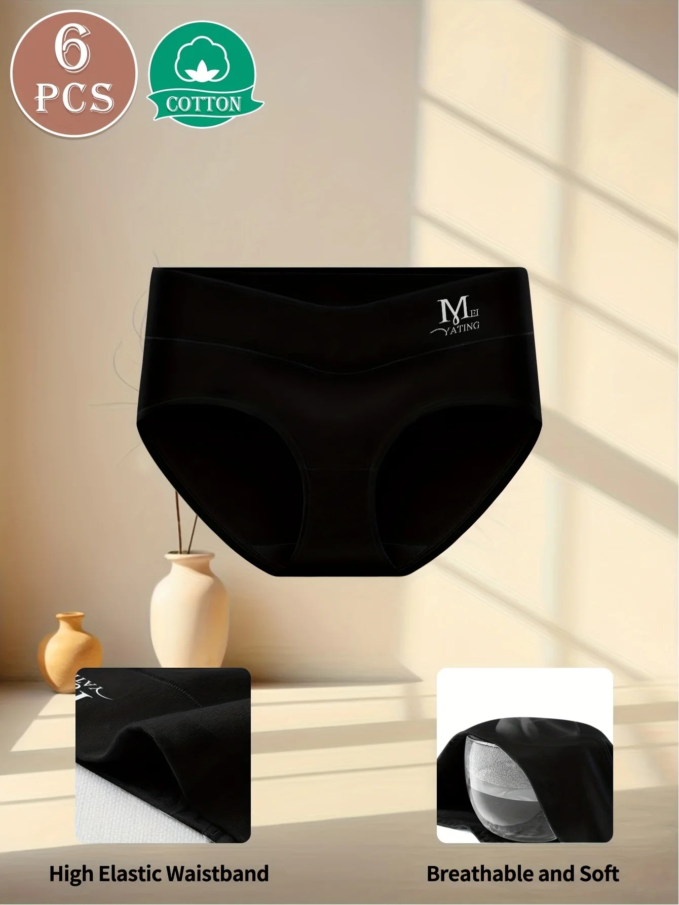 ComfortShape™ – Naadloze Hoge Taille Dames Slips (Set van 6)