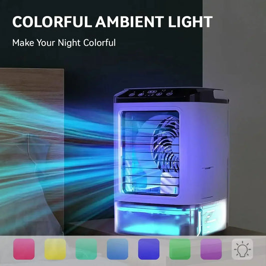 BreezeGlow™ – Draagbare Aircooler met LED & Watertank
