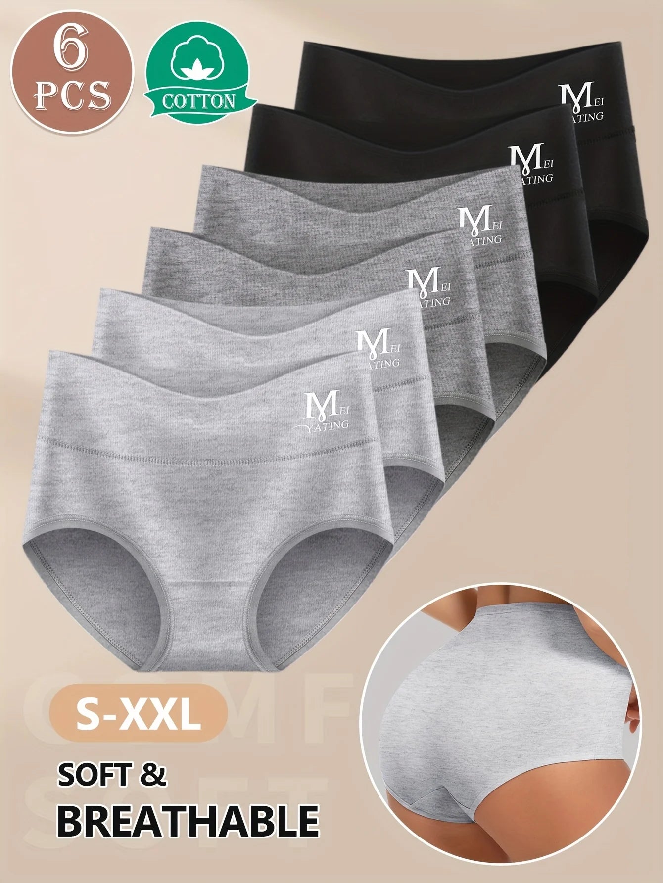 ComfortShape™ – Naadloze Hoge Taille Dames Slips (Set van 6)