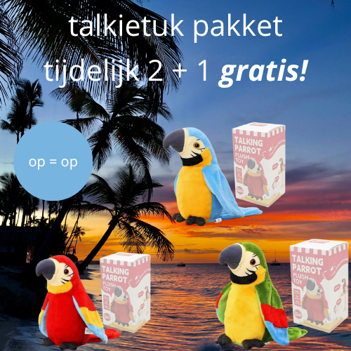 TalkieTuk™ – Jouw kletsgrage knuffelmaatje - Pratende papegaai
