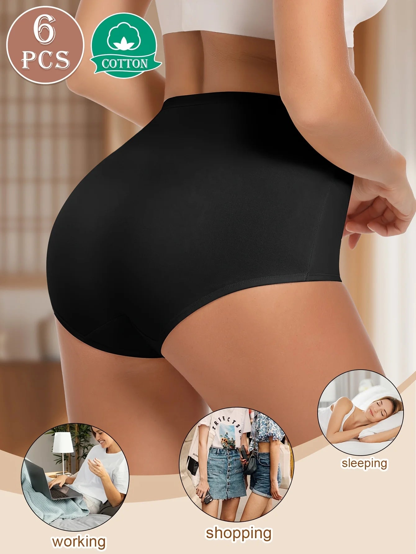 ComfortShape™ – Naadloze Hoge Taille Dames Slips (Set van 6)