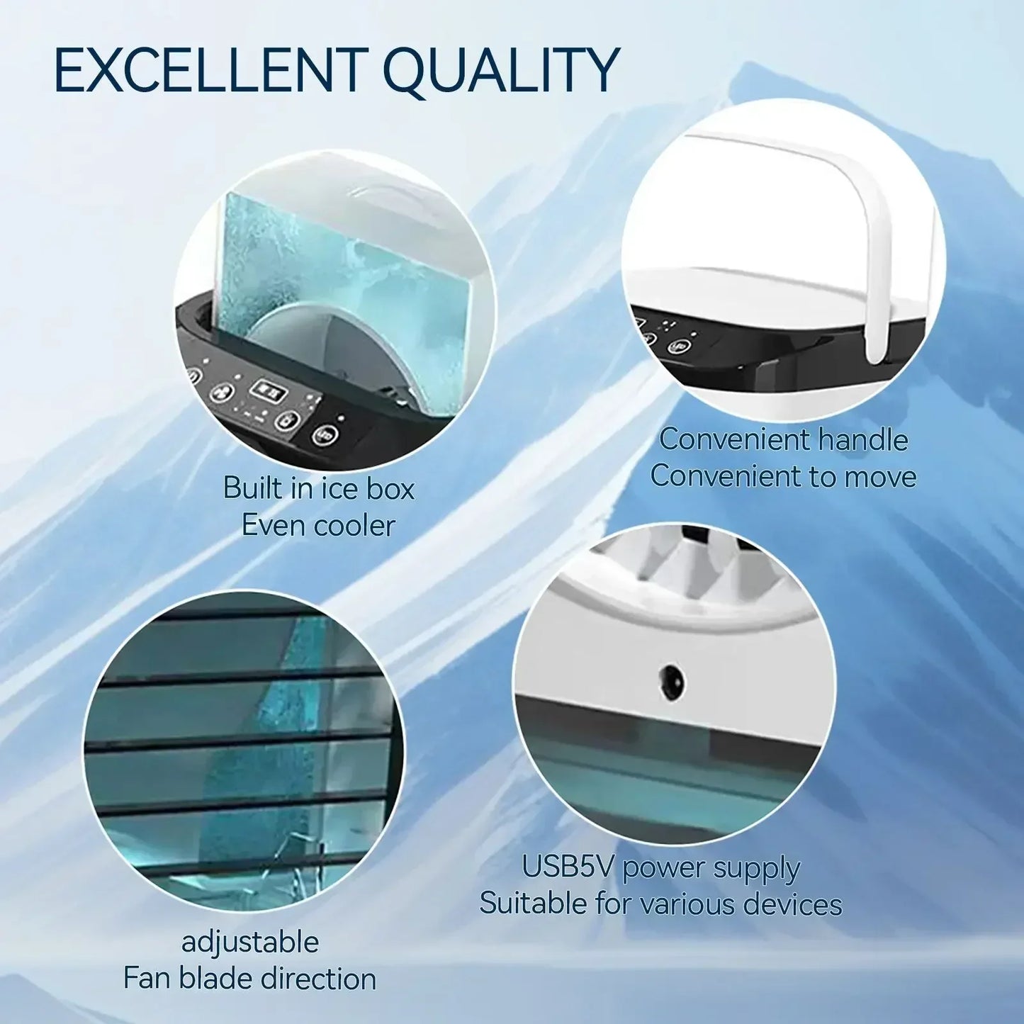 BreezeGlow™ – Draagbare Aircooler met LED & Watertank